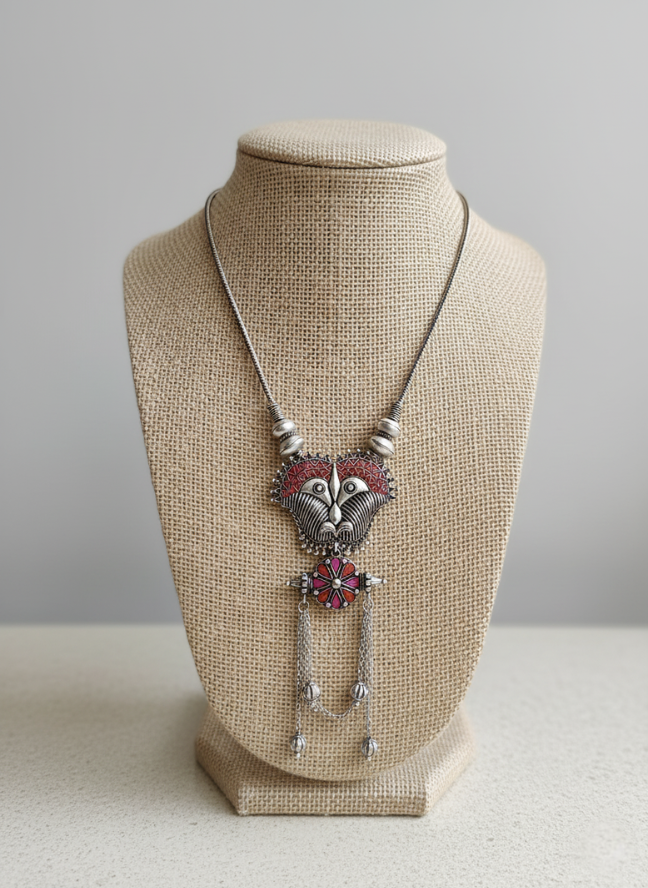 product image 15 Silver Oxidized Tribal Face Pendant Necklace - Image 1
