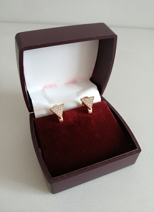 product image 33 Rose Gold Triangle Pave Stud Earrings - Image 1